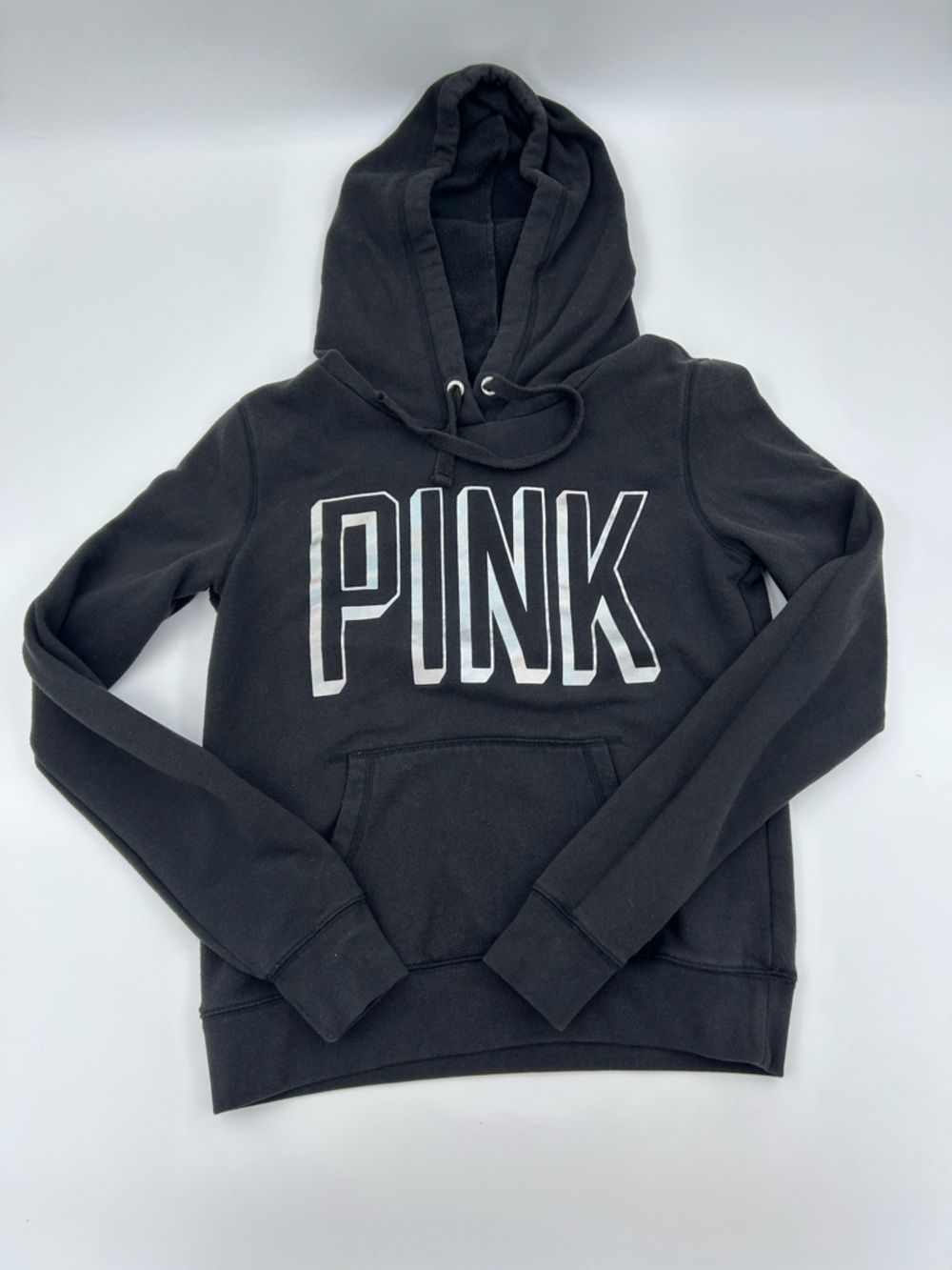 PINK Victoria's Secret Black Logo Pullover Hoodie